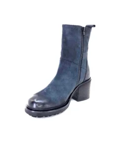 Ivoire0156 Ivoire 7753 Cuir Daim Bleu Marine*Femme Bottines