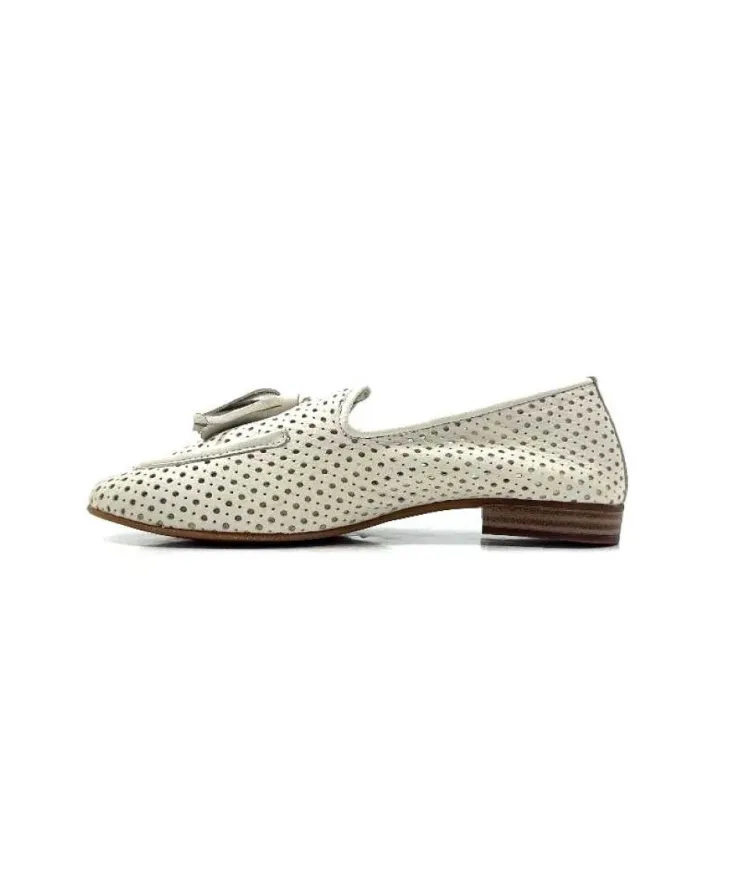 gloria Ivoire 2002 Cuir Egret*Femme Mocassins