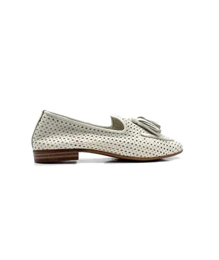 gloria Ivoire 2002 Cuir Egret*Femme Mocassins