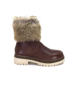 Ivoire-354 Ivoire 108523 Cuir Graine Marron*Femme Bottines
