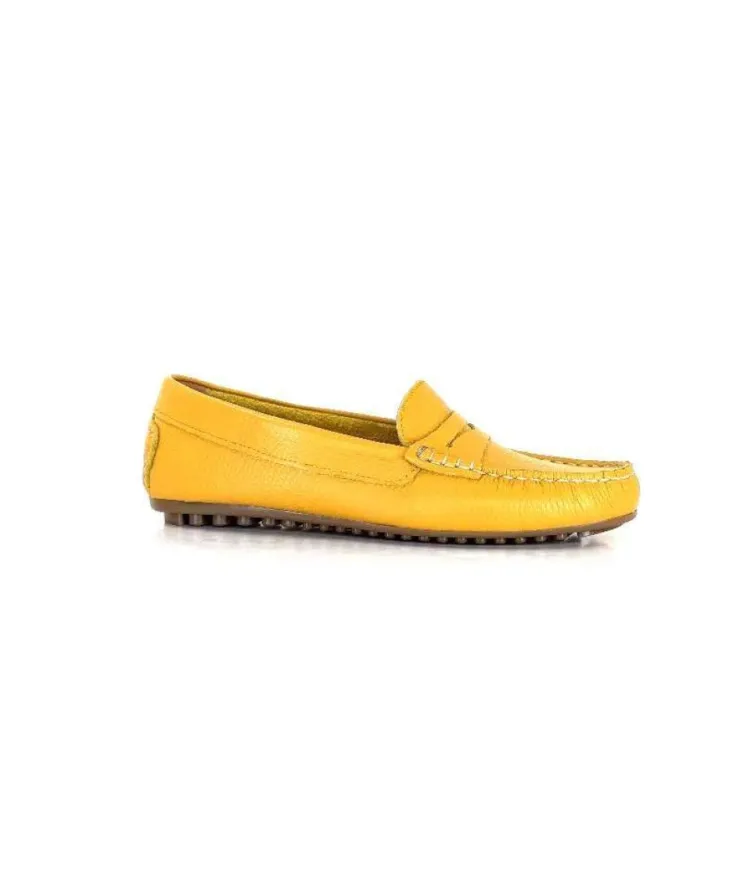 Ivoire0209b Ivoire 10322 Cuir Jaune*Femme Mocassins