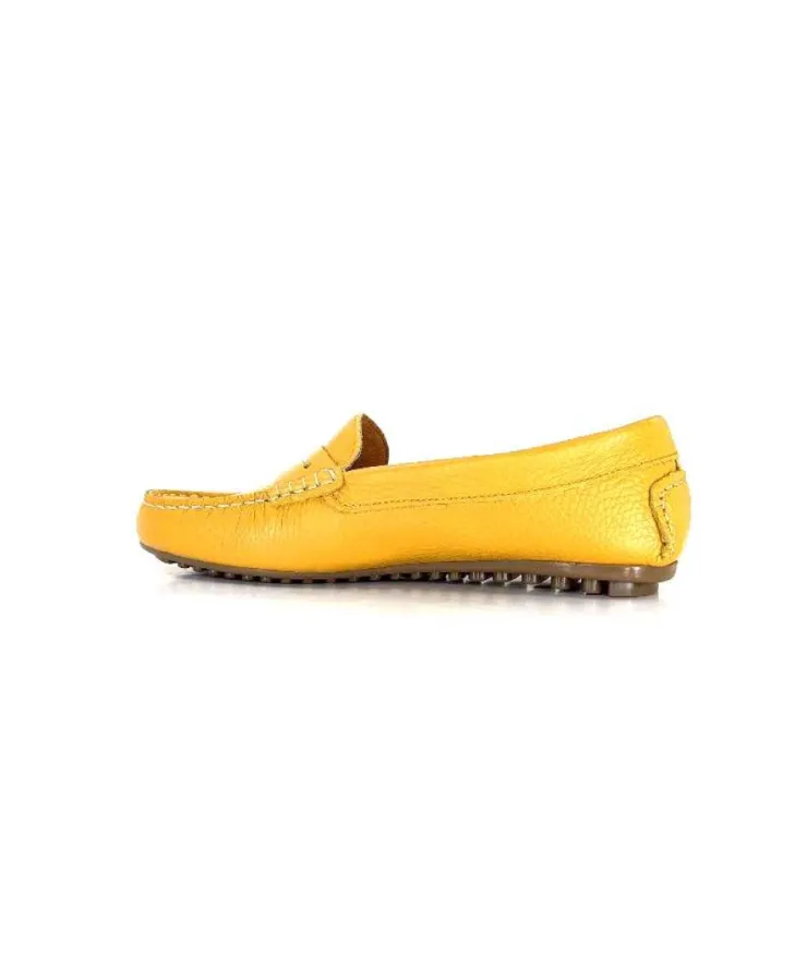 Ivoire0209b Ivoire 10322 Cuir Jaune*Femme Mocassins
