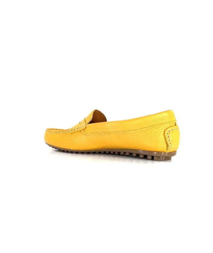 Ivoire0209b Ivoire 10322 Cuir Jaune*Femme Mocassins
