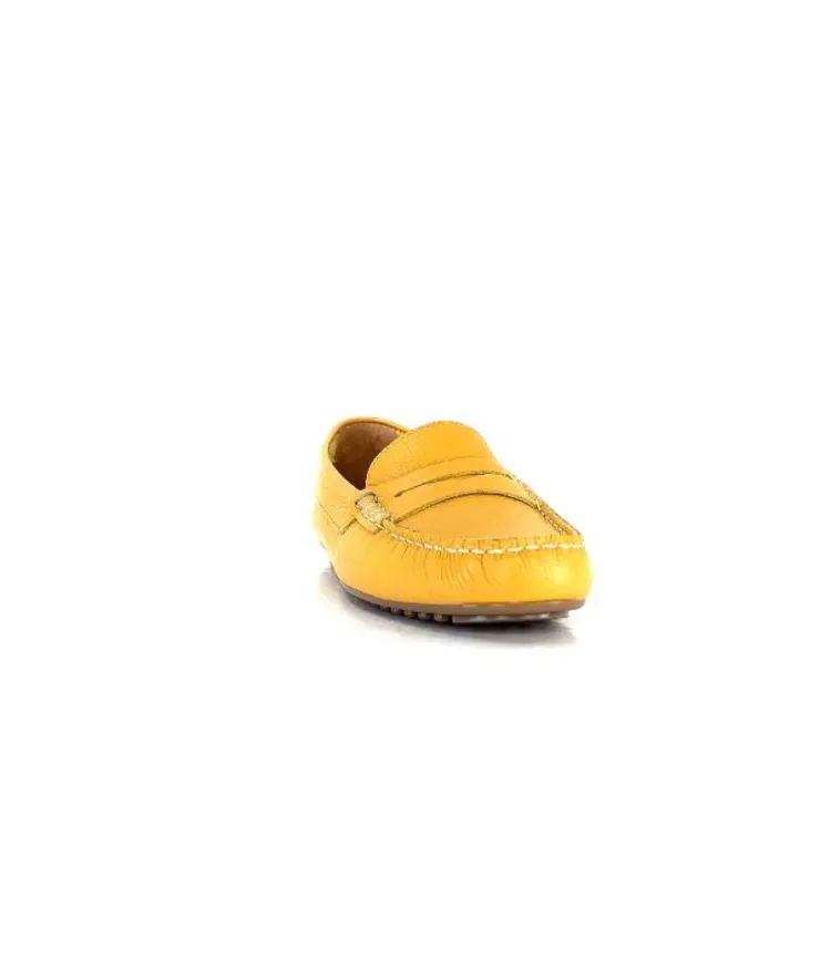 Ivoire0209b Ivoire 10322 Cuir Jaune*Femme Mocassins