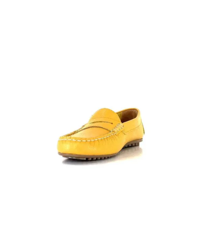 Ivoire0209b Ivoire 10322 Cuir Jaune*Femme Mocassins