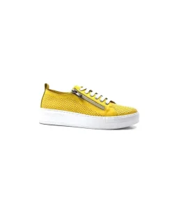 s and m / shoes market Ivoire 382.510 Cuir Jaune Moutarde*Femme Baskets