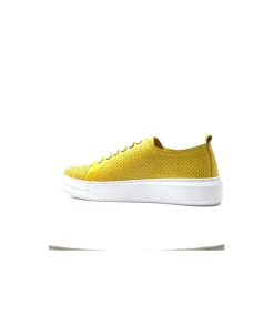 s and m / shoes market Ivoire 382.510 Cuir Jaune Moutarde*Femme Baskets