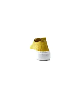 s and m / shoes market Ivoire 382.510 Cuir Jaune Moutarde*Femme Baskets