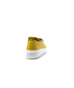 s and m / shoes market Ivoire 382.510 Cuir Jaune Moutarde*Femme Baskets