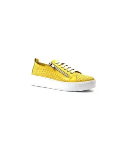 s and m / shoes market Ivoire 382.510 Cuir Jaune Moutarde*Femme Baskets