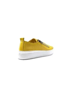 s and m / shoes market Ivoire 382.510 Cuir Jaune Moutarde*Femme Baskets