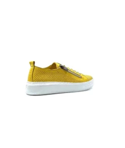 s and m / shoes market Ivoire 382.510 Cuir Jaune Moutarde*Femme Baskets