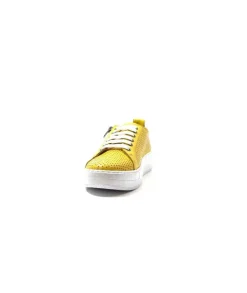 s and m / shoes market Ivoire 382.510 Cuir Jaune Moutarde*Femme Baskets