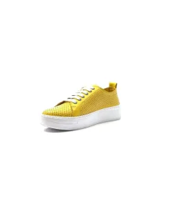 s and m / shoes market Ivoire 382.510 Cuir Jaune Moutarde*Femme Baskets