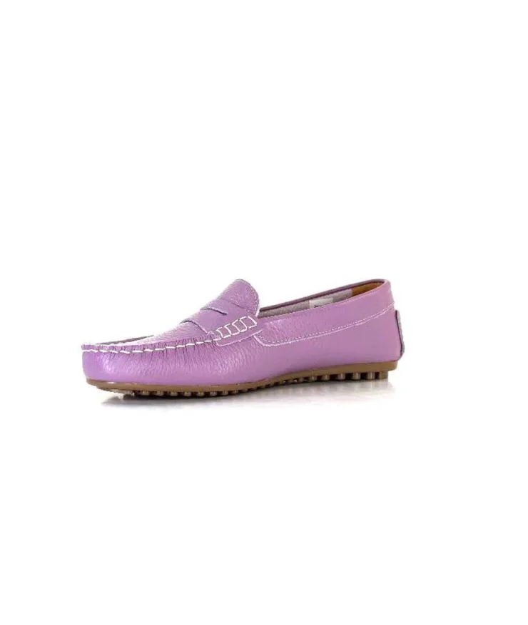 Ivoire0209b Ivoire 10322 Cuir Lilas*Femme Mocassins