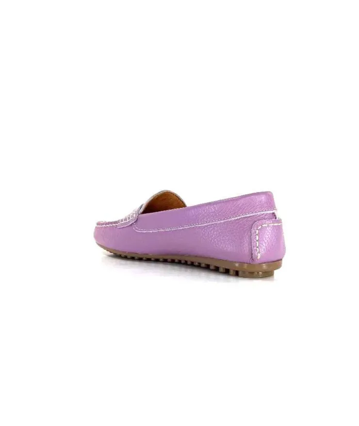 Ivoire0209b Ivoire 10322 Cuir Lilas*Femme Mocassins