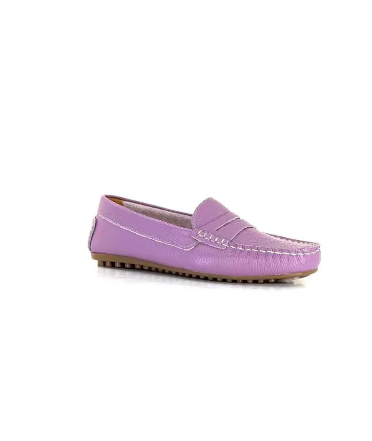 Ivoire0209b Ivoire 10322 Cuir Lilas*Femme Mocassins