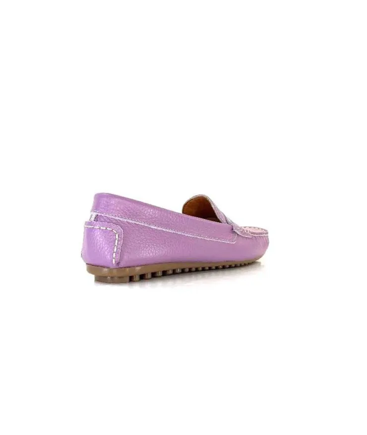 Ivoire0209b Ivoire 10322 Cuir Lilas*Femme Mocassins