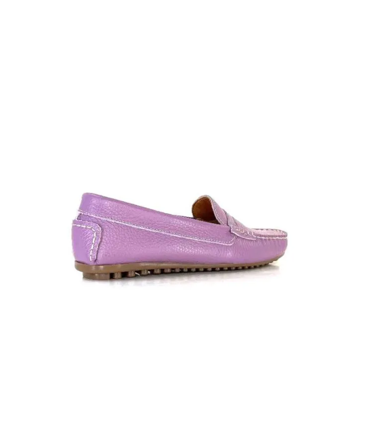 Ivoire0209b Ivoire 10322 Cuir Lilas*Femme Mocassins