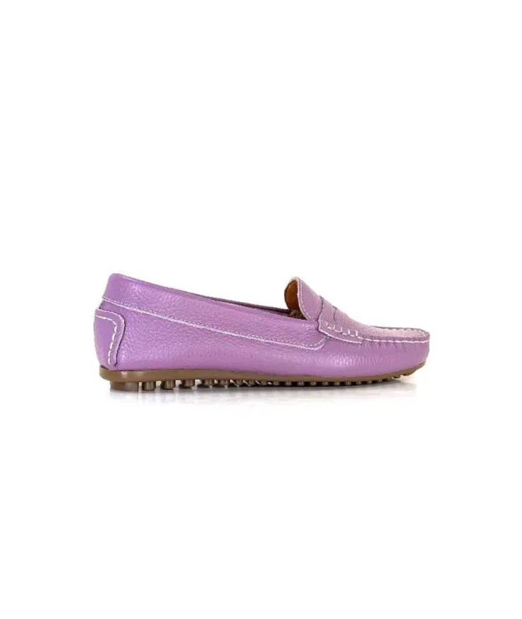 Ivoire0209b Ivoire 10322 Cuir Lilas*Femme Mocassins