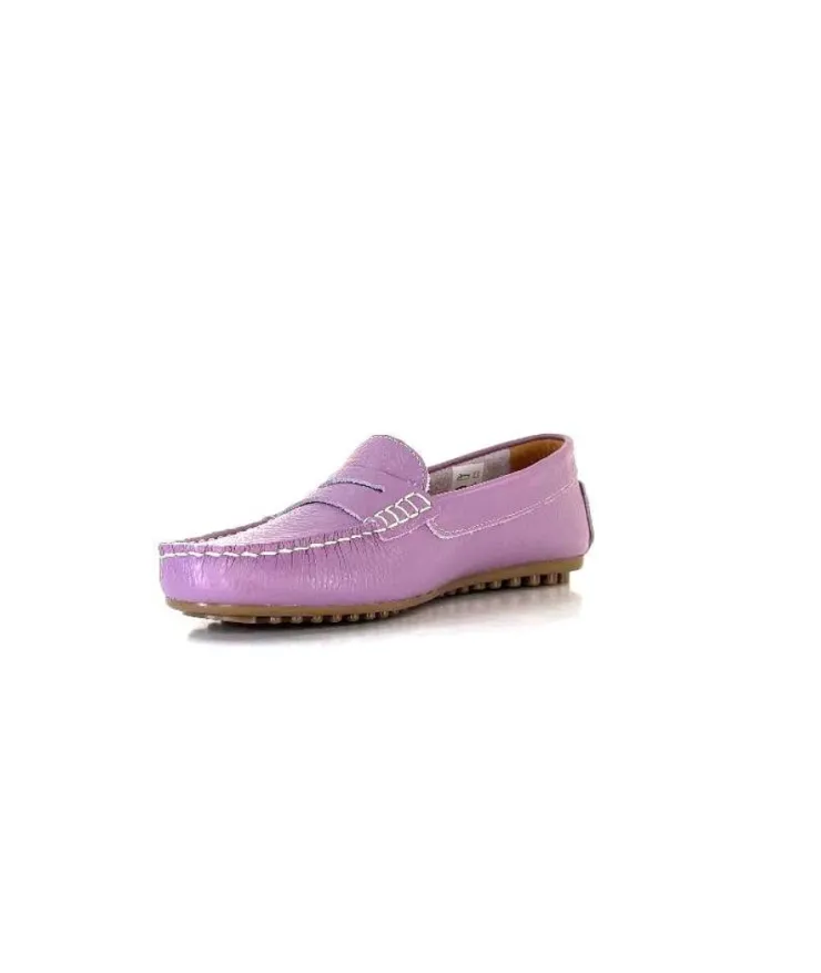 Ivoire0209b Ivoire 10322 Cuir Lilas*Femme Mocassins