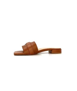 Ivoire0346a Ivoire 22682 Cuir Marron*Femme Mules