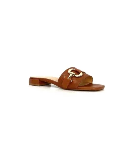 Ivoire0346a Ivoire 22682 Cuir Marron*Femme Mules
