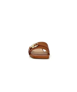 Ivoire0346a Ivoire 22682 Cuir Marron*Femme Mules