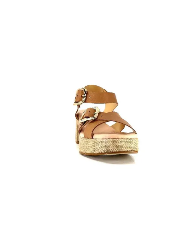 Ivoire0346a Ivoire 22688 Cuir Marron*Femme Sandales