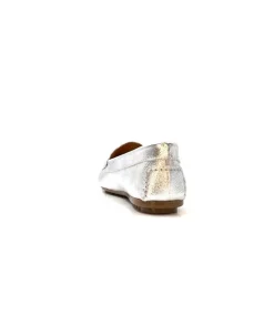 Ivoire0209b Ivoire 10322 Cuir Metal Argent*Femme Mocassins