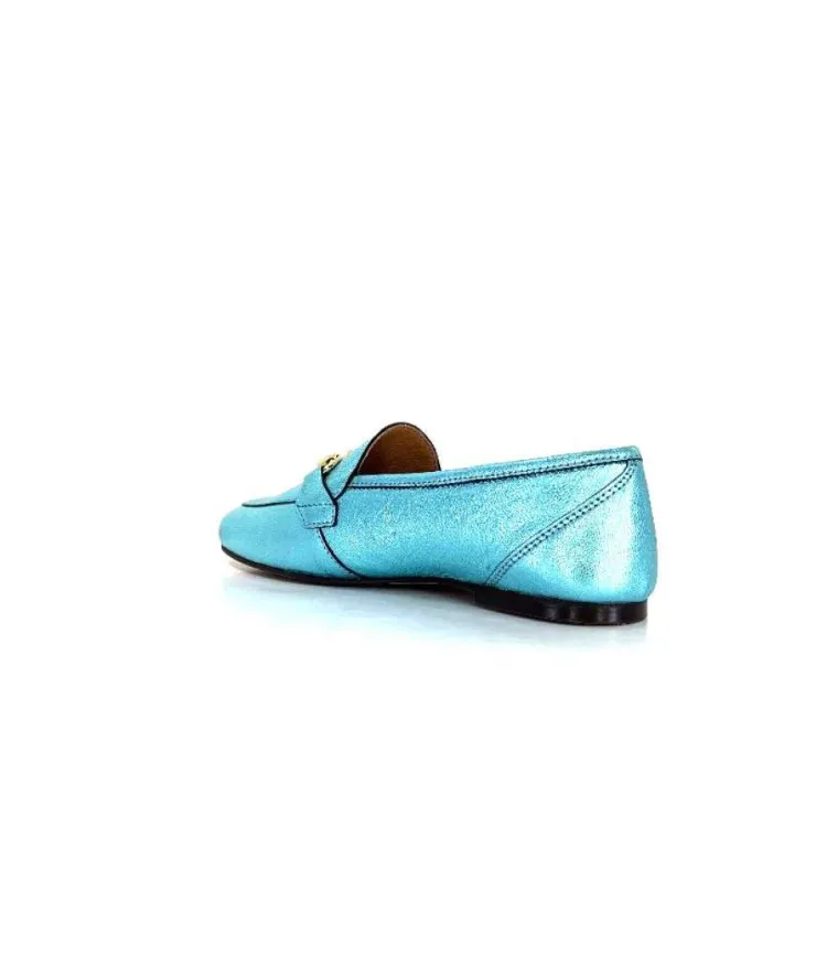 Ivoire0209b Ivoire 12588 Cuir Metal Azul*Femme Mocassins