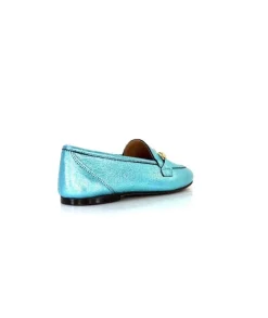 Ivoire0209b Ivoire 12588 Cuir Metal Azul*Femme Mocassins