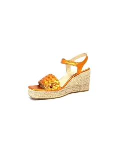 Ivoire0303 Ivoire 23327 Cuir Metal Orange*Femme Plateformes