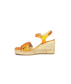 Ivoire0303 Ivoire 23327 Cuir Metal Orange*Femme Plateformes
