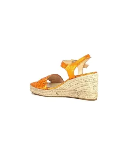 Ivoire0303 Ivoire 23327 Cuir Metal Orange*Femme Plateformes