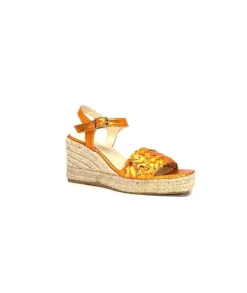 Ivoire0303 Ivoire 23327 Cuir Metal Orange*Femme Plateformes