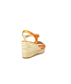 Ivoire0303 Ivoire 23327 Cuir Metal Orange*Femme Plateformes