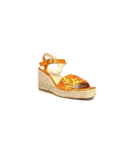 Ivoire0303 Ivoire 23327 Cuir Metal Orange*Femme Plateformes