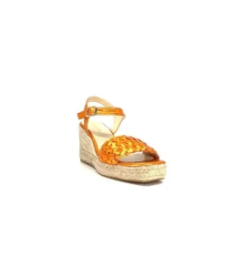 Ivoire0303 Ivoire 23327 Cuir Metal Orange*Femme Plateformes