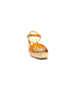 Ivoire0303 Ivoire 23327 Cuir Metal Orange*Femme Plateformes