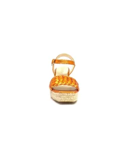 Ivoire0303 Ivoire 23327 Cuir Metal Orange*Femme Plateformes