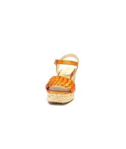 Ivoire0303 Ivoire 23327 Cuir Metal Orange*Femme Plateformes