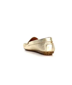 Ivoire0209b Ivoire 10322 Cuir Metal Platine*Femme Mocassins
