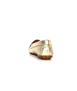 Ivoire0209b Ivoire 10322 Cuir Metal Platine*Femme Mocassins