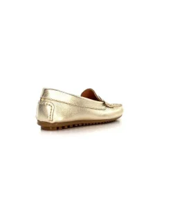 Ivoire0209b Ivoire 10322 Cuir Metal Platine*Femme Mocassins