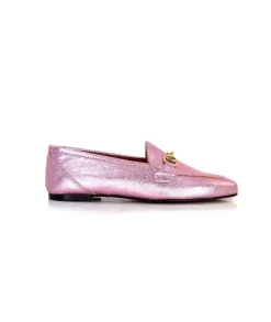 Ivoire0209b Ivoire 12588 Cuir Metal Rose*Femme Mocassins