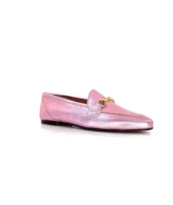 Ivoire0209b Ivoire 12588 Cuir Metal Rose*Femme Mocassins