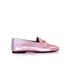 Ivoire0209b Ivoire 12588 Cuir Metal Rose*Femme Mocassins