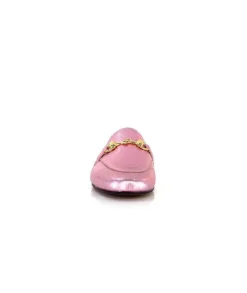 Ivoire0209b Ivoire 12588 Cuir Metal Rose*Femme Mocassins