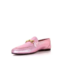 Ivoire0209b Ivoire 12588 Cuir Metal Rose*Femme Mocassins